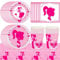 Babioms Barbi Party Tableware, 71Pcs Barbi Theme Birthday Party Set for Kids, Includes Plates, Cups, Napkins, Tablecloth, Cutlery (10 Guests, Pink, Barbie Princess)