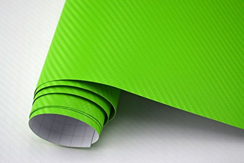Neoxxim 29,€/m2 3D Carbon Auto Folie grün 20 x 150 cm Lackfolie Car Wrapping Lackschutzfolie blasenfrei flexibel