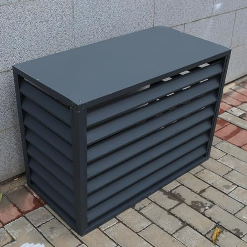 GODFSAHG Sichtschutzzaun für Klimaanlagen, Klimaanlagen-Abdeckungen aus Aluminium, freistehender Raumteiler mit Lamellen und Einer oberen Abdeckung. Zum Schutz draußen, um die Klimaanlage z