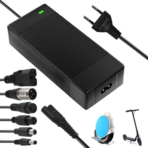 Ladegeräte Für Scooter, E Scooter Ladegerät, 36 Volt 42V 2A AC Netzteil Fahrrad, Hoverboard Ladekabel mit 6 Anschlüssen, Hoverboard Akku Elektroroller Ladegerät für Scooter Elektrisch
