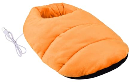 ORFOFE 1pieza Calentador De Pies Usb Eléctrico De Felpa Para Invierno Zapatillas Térmicas Naranjas Para Oficina y Hogar Confortables y Duraderas Unisex