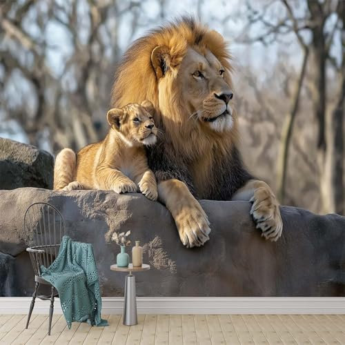 Fototapete 250 x 175 cm Moderne Wandtapete für Schlafzimmer und Wohnzimmer - Vlies Tapeten mit UV-Beständigkeit und Geruchsfreiheit - Wandbild mit Zoo-Armee und Jungen