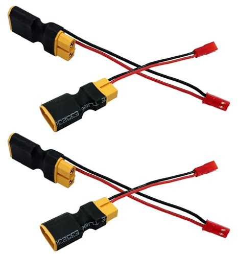 LINSYRC 2 Paar XT60 Männlich Stecker auf Buchse Adapter mit JST Stecker 20awg 10cm Kabel für RC Lithium Akku Drohne Quadcopter