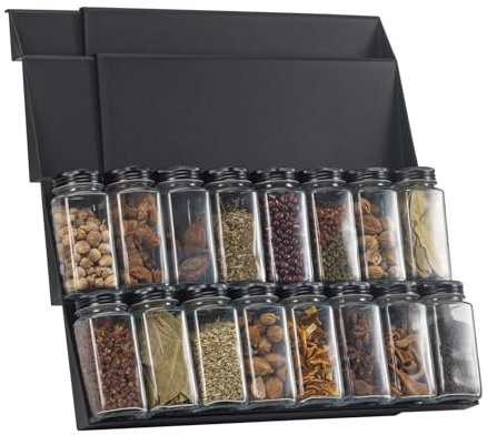Especiero de cocina, paquete de 2, cajón de plástico para especias, retráctil de 30 a 60 cm, organizador especias cajon,estante de almacenamiento de especias de cocina de 4 capas