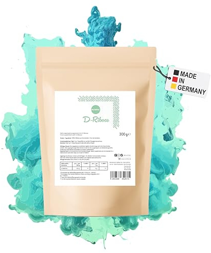 D-Ribose Pulver 300 g mit Messlöffel - rein ohne Zusätze, natürlich aus Fermentation - hochdosiert, gut löslich, vegan, ohne Gentechnik, Bestandteil von ATP | Nutritec