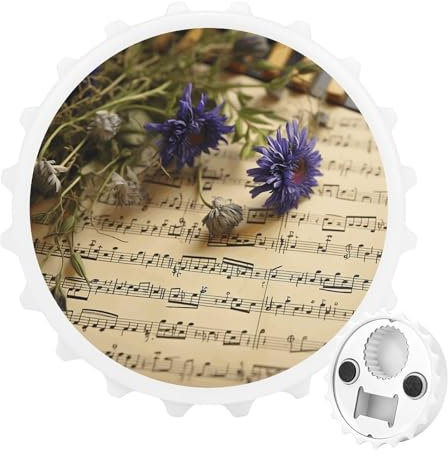 Magnetic Bottle Opener with Fridge Stickers Music Sheet Printed Magnetic Bottle Opener for Refrigerator Gift for Home Kitchens Bars Parties