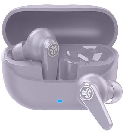 JLab Go Pods ANC In-Ear Kopfhörer Bluetooth mit Noise Cancelling - Kabellose Earbuds mit 26+ Std. - Hybrid-Geräuschunterdrückung, Multipunt, IP55, Sound per App einstellbar, klare Anrufe, Lila