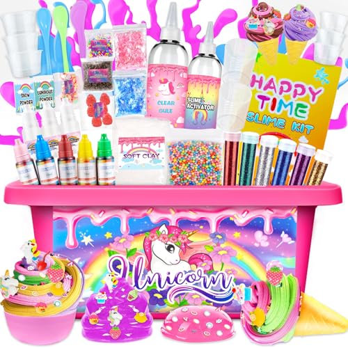 VIPNAJI Kit Fluffy Slime para Niñas para Hacer Slime Fluffy de Helado, Esponjoso, de Mantequilla, Nube y Espuma! Slime para Niños Kit Regalos para Niñas y Niños