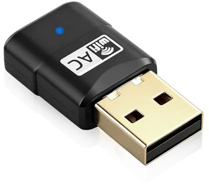 Flintronic USB WLAN Stick, 600 Mbit/s Wireless WLAN Adapter, Dual Band Internet Stick (5GHz/2,4GHz), WPA2-PSK/WPA2/WEP, Karte für Laptop PC Windows 11/10/8/7/Vista/XP, Mac OS X 10.9-10.15