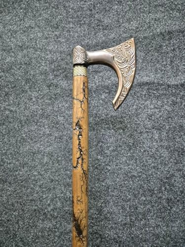 Nautical Axe Head Handle Victorian Wooden Walking Stick 3 Fold Home Decor Best Gift Item Stylish Cane