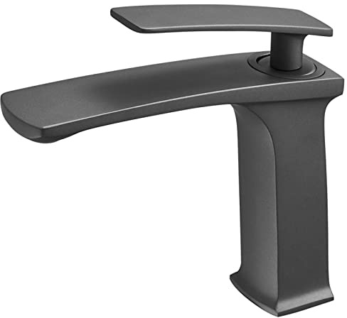 XANAYXWJ Wasserhahn, Wasserhahn, Waschbecken-Wasserhahn, Waschbecken-Wasserhahn, Einloch-Messing-Wasserhähne, Waschbecken-Wasserhahn, Toiletten-Wasserhahn, Schwarz, Einloch-Badezimmer-Wasserhahn,
