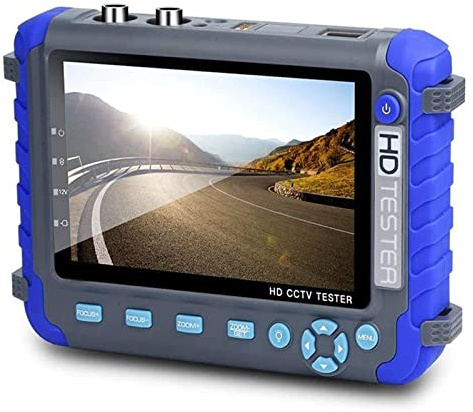 Tester per CCTV, Tester CCTV 4 in 1 da 5 pollici, tester for videosorveglianza AHD TVI CVI Supporta 8MP, portatile for telecamera con uscita DC12V