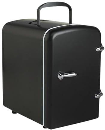 KiBcsLic Mini Fridge, Cosmetic Fridge, Practical And Compact, 4 Liters, for Food, Office, Bedroom Or Student, Black