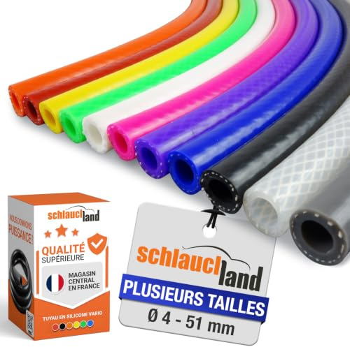 3m TUYAU EN SILICONE FLEXIBLE VARIO Ø 3mm BLANC 200°C Eau Air Gaz | CHOIX TAILLES ET COULEURS | CONDUIT TUBE renforcé textile Haute Basse Temperature Vide d'aspiration Refroidisseur Radiateur