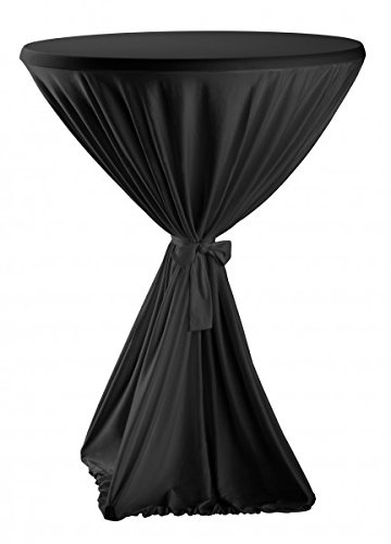 Dena Stehtischhusse Garden Twin-Jersey für 70 bis 85 cm Durchmesser überwurf, Farbe:schwarz, Maße:Ø 70-85 cm