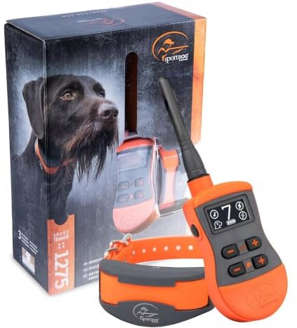 SportDOG - Collier de Dressage pour Chien avec Télécommande SportTrainer, Submersible, 10 Niveaux de Stimulation Statique, Vibration et Signal Sonore - Portée 1200 m