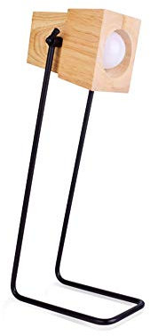 Retro Holz Tischlampe Schwarz Metall Tischleuchte Augenschutz Vintage E27 Arbeitsleuchte Lernlampe Leselampe Schlafzimmer Nachttisch Lampe 18 * 12.5 * 41Cm