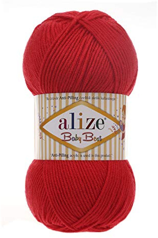 Alize 5 x 100g Strickgarn Baby Best Uni, Antipilling türkische Wolle (56)