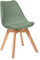 Atmosphera Créateur d'Intérieur - Chaise Baya Vert Kaki - Plastique et Hêtre - Salle à Manger, Cuisine, Bureau, Salon - Confortable Coussin Intégré