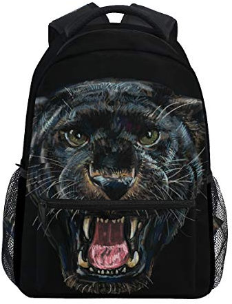 Roaring Black Panther Backpack School Bag Travel Daypack Rucksack for Students Boys Girls, Laptop Backpack