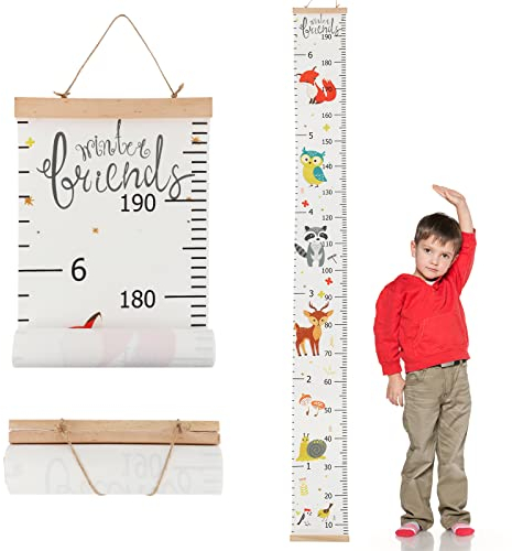 IWILCS Wachstum Messlatte, Höhe Wachstum Diagramm, Baby Messlatte Höhe Diagramm, mit Cartoon Fox Pattern für Schlafzimmer Kinderzimmer-Wanddekorationen(200cm *20cm)