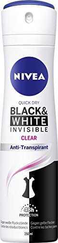 NIVEA Black & White Invisible Deo Spray im 1er Pack (1 x 150 ml), Antitranspirant gegen Deo-Flecken auf der Kleidung, Deodorant mit 48h Schutz
