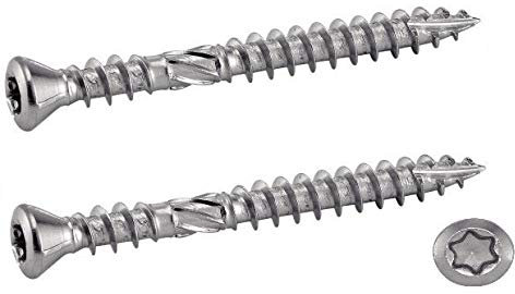 200x Vis 4x50mm inox A410 Double Filet Terrasse Bois + 1 Embout GRATUIT - TX15