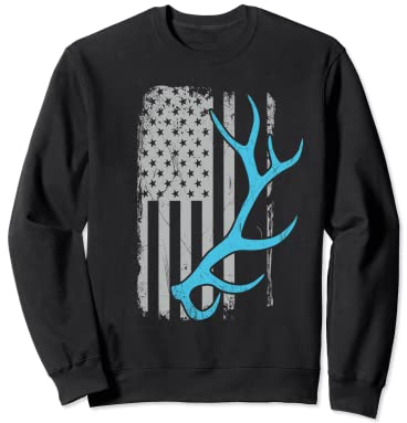 Elchjäger - Vintage USA Fahnenschuppen Geweih Sweatshirt