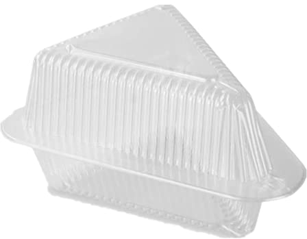 50 recipientes para tartas de queso, plástico transparente con bisagras para tartas, 4 x 3 pulgadas.