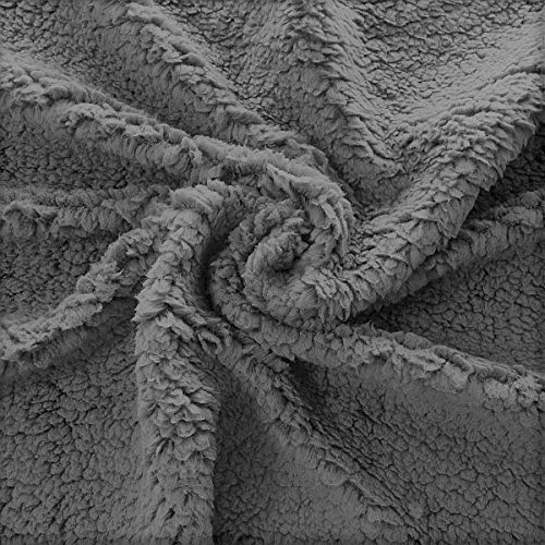 Stoffkontor Teddy Plüschstoff Super Soft 2 Stoff - kuschelweicher Plüschstoff - Meterware, Grau - zum Nähen von Bekleidung und Dekorationen jeder Art