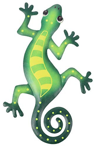 YARNOW Ornament Schmiedeeiserner Gecko-anhänger Bastelsachen Jahrgang Eisen 3D Wandtattoos Outdoor-