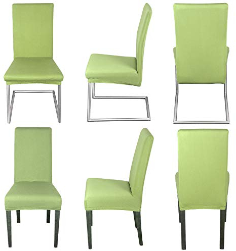 Staboos Stuhlhussen 6er Set - Hochwertige und elastische Stuhlhussen für Swingstühle - Pflegeleichte Stuhlbezüge & Hussen für Stühle - Perfekter Stuhlbezug 6er Set - ÖKO TEX Zertifiziert - Hellgruen