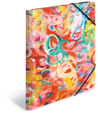 HERMA Sammelmappe A4 Malerei, Kinder Eckspanner-Mappe aus Pappe mit Kunst Motiv, Gummizug, Innenklappen und Innendruck für Jungen und Mädchen
