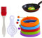 Ancuioyz Spiegeleiformen, Spiegelei Silikonform Pancake Form Egg Ring Kreative Omelett Mit Eierabscheider + Ölpinsel, Geeignet für Spiegeleier, Pfannkuchen, Gebratenes Fleisch（7 Stück）