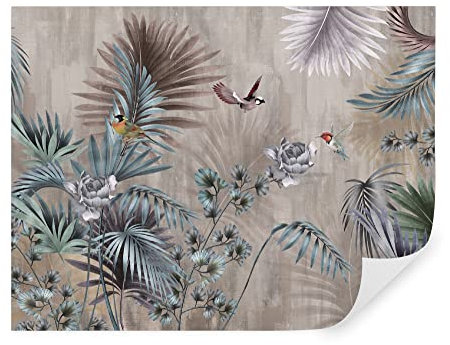 Tapeko Papier Peint Jungle 400x280 cm style 3D Jungle Tropiques Palmiers Feuillage Arbres Nature Papier Peint intissé pour Chambre Salon Personnalisé Décoration Murale u36229