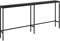 SONGXIN 180,1 cm Konsolentisch, modern, extra schmal, langer Sofatisch hinter der Couch, schmaler Eingangstisch mit schwarzem Metallrahmen für Wohnzimmer, Flur, klassisches Schwarz
