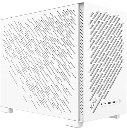 XPG Valor AIR Nano Micro-ATX PC-Gehäuse Weiß | Mini Tower mit ARGB-Lüfter | Unterstützung für GPUs bis 370 mm | Radiatoren bis 360 mm | USB 3.2 Gen2 Type-C | mATX & Mini-ITX Gaming Case