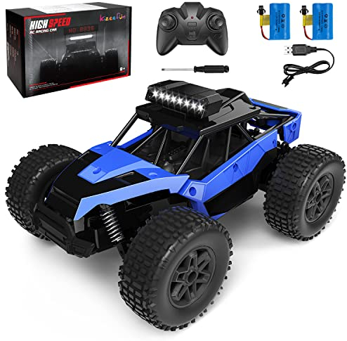 Kizeefun Ferngesteuertes Auto, RC Auto für Kinder mit LED Lichter, 20 km/h Ferngesteuert Offroad Buggy Fernsteue Rung Spielzeugauto, 2 Akku 50 Minuten Lange Laufzeit, Geschenk für Jungen Mädchen