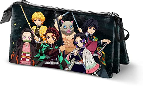 Demon Slayer Kimetsu no Yaiba-Trousse Triple FAN 2.0, Noir