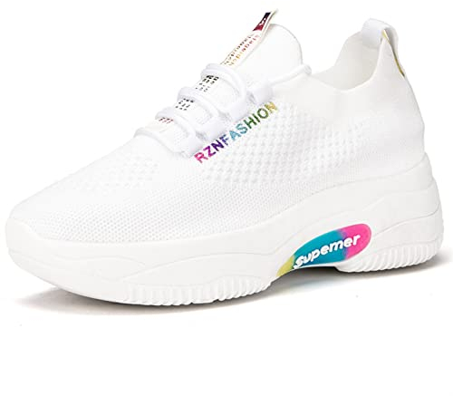 FARZAH Ladies Lightweight Flat Bowling Shoes, Womens Lawn Bowl Trainers, White, Size 5.5 UK