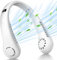 Portable Neck Fan 5 Gear Portable Leafless Digital Display Hanging Neck 2600mAh Large Capacity Rechargeable Fan 360° Cooling Wearable Mini Fan for Men Women Kids Home Office Travel Outdoor (White)