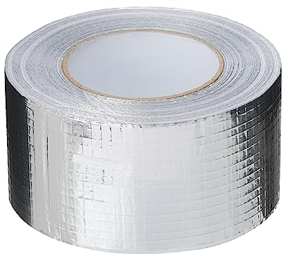 PROFIVENT.DE VERSTÄRKTES ALUMINIUMBAND Hitzebeständiges Wasserdichtes Alu Klebeband zum Reparieren von Metalloberflächen Dampfsperre Klebeband netzverstärkt Belüftung Isolierung (72mm/45m)