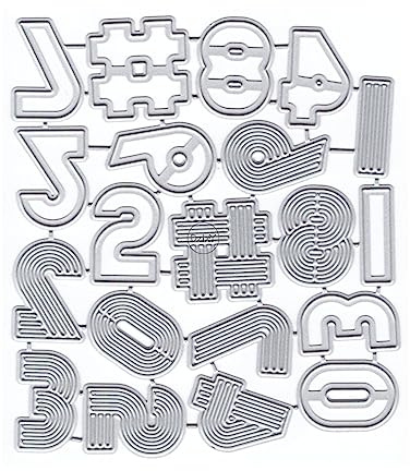 DzIxY Numbers Well No Metal Cutting Dies for Card Making Kit Embossing Paper Stanzformen Scrapbook Machine Stencils Storage Pockets Supplies
