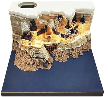 Schreibtischkalender, 3D-Kunstkalender, Haftnotizen-Kalender in Papierschnitzerei, reißbar, kreative, Heim- und Büro-Dekoration