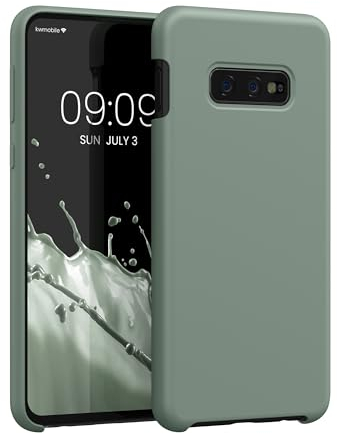 kwmobile Hülle kompatibel mit Samsung Galaxy S10e Hülle - Silikon Handy Case - Handyhülle weiche Oberfläche - kabelloses Laden - Rainwashed Grün