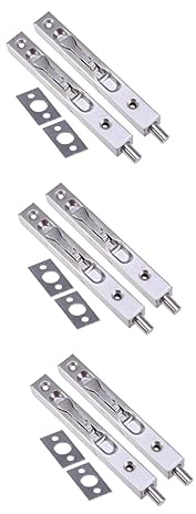 Hemobllo Rostfrei 6 Stk flachprofil tür sicherheit Türsicherheit Sicherheitsriegel für Türen Einfache Installation türriegel Kassette Bolzen Brandschutztür Türschloss Skateboard