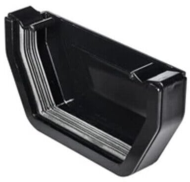 Gutter External Stop End Cap Half Round Fits 112mm Round and Square. (Square Stop End External Black - EX012, 1)