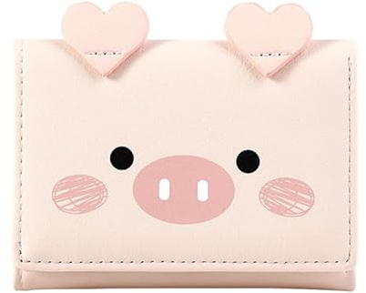 CALLARON Damen Brieftasche Dreifach Gefaltet Pu Leder Cartoon Design Kompakt Kartenportemonnaie Mit Reißverschluss Münzfach Für Alltag Freizeit Und Reise 4.33X3.15X0.71 Zoll