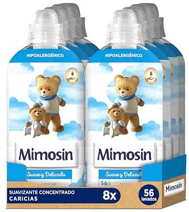 Mimosín Suavizante Concentrado Caricias, 8 x 56 lavados​