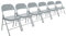 Harbour Housewares Grey Metal Folding Chairs with Rubber Bumper Feet - Pack of 6 - Lightweight Foldable Desk Chair Metal Garden Seats for Indoor, Outdoor Activities, Guests, Conferences